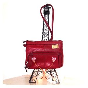 Small Red Leather Tiganello Cross Body Bag / Purse